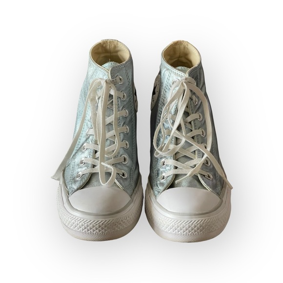 Rare: Sophia Vergara’s Converse ✪ Chucks Lux Mid Wedge Sneakers ✪ Metal Glacier - Picture 11 of 17